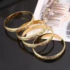 4pcs Dubai Gold Bangles Wide Bracelets African European Etiopia Gioielli Bangles249G