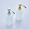 Liquid Soap Dispenser Antik mässingskristall med silverfinish Europe Frosted Glass Container Bottle Badrum Produkter HW