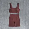 Lu Set Jumpsuit Align Lemon Wareball 2st Women Yoga Set Sexig BRA Sömlös sportshorts Träning Löpning Kläd Gym Wear Athletic Sport S