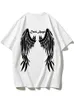 T-shirt féminin Blesyuki Gothic Print Cotton T-shirts Femmes Summer Casual Vintage O-Neck Plus Taille Coupages Corècations Corée Streetwear Y2K TOPSL2403