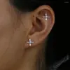 Stud -oorbellen vrouwen kruisen oorring in echte zilveren minnaar verloving sieraden drop 925 Sterling