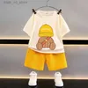 Sets de ropa Summer Baby Boy Cloth Set Kid Girl Tshirts y pantalones cortos 2 piezas Traje para niños Cartoon de manga corta Top Tourfits T240415