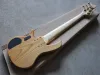 Gitarr 6 strängar Maple Fingerboard Natural Wood Electric Bass Guitar med gyllene hårdvara, trädmönster, erbjudande anpassad