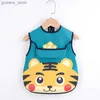 Bibs Burp Cloths Sleeveless bib suitable for children toddlers waterproof long sleeved artistic smoke feeding bib apron 06 year direct shipping Y240415Y240417T3N