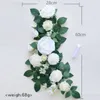 Wedding Chair Back Flower Decoration Artificial Flowers Welcome Sign Horn Birthday Party Decor Vine 240407