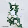 Cadeira de casamento de volta decoração de flores artificial Flores de boas -vindas Sign Horn Birthday Party Decor Vine 240407