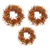 Decorative Flowers Artificial Fall Wreath With Leaves Harvest Berries For Home Wedding Party Halloween Wall Indoor Outdoor