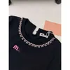 Tshirt pour femmes miumiues tshirt créateur de luxe LETTRE LETTRE IMPRIMÉ TOP QUALIT