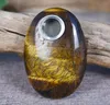 Natural Tiger039s Eye Stone Oval Crystal Pipe Palm Game Piece Foreign Simple4314768