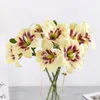 Fleurs décoratives 50 cm simulation hemerocallis grandiflora soie fausse maison salon table à manger décoration de mariage pourpre haute qualité