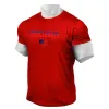 T-shirts Nytt modetryckt toppar Fitness Mens Cotton T Shirt Kort ärm Bodybuilding Running Tshirt Male Gym Slim Fit Tee Clothing