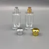 Storage Bottles 50ML Gold Round Cap High-end Perfume Bottle Portable Refill Exquisite Cosmetic Spray Glass Makeup