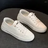 Chaussures décontractées cxjywmjl Skate en cuir authentique pour les femmes printemps été 2 façons de porter des femmes vulcanisées petites baskets blanches