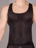 Sexy mannen vestig hoge elastische streep transparante tanktops lopen fitness kleding strak exotische nacht sissy kostuum shapewear 240415