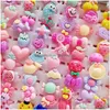 Band Rings Fashion 200Pcs/Lots Mixed Plastic Children Ring Resin Jewelry Kids Gift Boys Girls Cartoon Animal Flowers Fruit Baby Tangib Dhizg