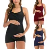 Women's Swimwear Bikini Retro Swimsuits With Boyleg Pregnancy Bathing Boyshort Tankini Women 2024 Suit