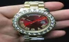 43 mm orologi uomini daydate rossa faccia orologio diamanti da uomo automatico di alta qualità sapphire 18k class originale polso meccanico owatche4309898