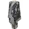 Шарфы Paisley Long Scarf Fashion Tassel Имитация кашемирная платка негабаритная пашмина