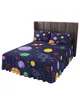 Kozmik çizgi film gezegen güneş astronot yatak etek elastik takılmış yatak örtüsü ile yastık kıkırdama yatak kapak yatak seti sayfası 240415