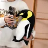 Плюшевые куклы Жизненные пингвины плюшевые игрушечные моделирование милые пингвины чучела животных с реальной жизнью Антарктические морские животные куклы Y240415