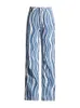 Twotwinstyle Colorblock Denim Due pezzi set per donne maniche lunghe con manicotto lungo la vita alta jeans set streetwear femminile 240415