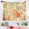 Tapisserier Vintage Pink Spring Flowers Tapestry vägg hängande för vardagsrum sovrum sovsal heminredning