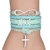 Altri braccialetti multistrato Jesus Loves Loves Letter in pelle Multilayer Wrap Braccialetti in pelle cristiana per uomini Donne classiche gioielli240415