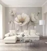 Custom Tapete 3d Nordic Elegant Blume Marmor Textur Wohnzimmer Schlafzimmer Hintergrund Wanddekoration Wandtapete9145705