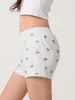 Kvinnors shorts kvinnor blommigt tryck för sommar elastisk midja knapp upp smal lounge korta byxor streetwear strand semester estetik y2k