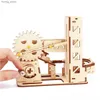 Puzzles 3D Marbre Spiral Run 3D Puzzles en bois pour adultes et adolescents Kits de construction de modèles DIY avec puzzles mécaniques Y240415