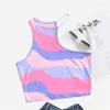 Women's Tanks Summer Y2K Graphic Crop Tops Fashion Women Sleeveless Slim Female Camis Irregular Sling Top Streetwear Woman Clothing