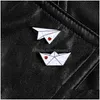 Pins, Brooches Cute Small Boat Plane White Funny Enamel Pins For Women Christmas Demin Shirt Decor Brooch Pin Metal Kawaii Badge Fash Dhmsc