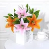 Flores decorativas de impressão 3D Lily Artificial for Decoration Quarto de Natal Festa de Casamento Decoração Decoração Interior DIY