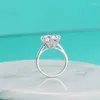 Cluster Rings 5CT Moissanite For Women Engagement Wedding Band 925 Sterling Silver Classic Romantic 6 Ring Jewelry Gift