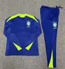 24 25 Brasilien Tracksuit Training Sui Portugalt World Soccer Cup Benzema Mbappe Equipe de Full Set Kids Kit Men Brasilien Half Pull Chandal Futbol