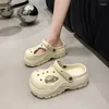 Zapatillas 2024 zapatillas de jardín Las mujeres de verano usan una plataforma de sandalias de moda EVA no deslizamiento de suela gruesa