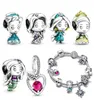 Passt P -Armbänder 20pcs Charms Perlen Silber Charms Prinzessin Meerjungfrau Anhänger Perle für Frauen DIY European Halskette Schmuck1411958