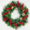 Flores decorativas 12/14 Cabeça Artificial Berries Vermelho Hastes Christmas Wreath Wreath Holly Berry Branch Ornamento Diy Home Party Natal Tree