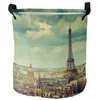 Laundry Bags France Eiffel Tower City Dirty Basket Foldable Waterproof Home Organizer Clothing Children Toy Storage