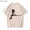 Kvinnors t-shirt SZA SOS Anime Graphic T-shirts Women Retro Manga Tshirt 100% Cotton Cartoon Tee Shirt Overized Short Sleeve Plus Size Topsl2403