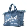 Cross Body Womens Denim Tote Bag European and American Travel High Quality Beach Bag Luxury Designer Handbag Red Blue Printed HandbagL2403