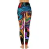 Aktive Hosen flüssiger Marmor abstrakte Leggings Bunte Streifenkunst Push Up Yoga Süße Legging Frauen Design Fitness Sport Strumpfhosen