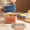 Bento Boxes Kawaii Puntare in acciaio inossidabile carino per donne SCUOLA Picnic in stile giapponese in stile bento scatola preparazione alimentari a base di alimentari contenitori L49