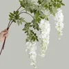 Dekorativa blommor Silk Wisterias Fake Faux Wedding Tridented Retta Vines Jubileum Dekorationer Floral Garland för vägg