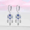 Boucles d'oreilles Stud Real 925 Sterling Silver Dream Catcher pour les femmes bijoux d'anniversaire de mode de mode zircon colorée de couleur exquise