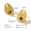 Orecchini per borchie Yachan 18K Gold placcato per donne Luxury Natural Stone Natural African Turchoise Insure Irregolare Gioielli gratuiti