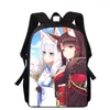 Sacs d'école Azur Lane Migne Cartoon Girl 16 "3D Print Kids Sac à dos Primaire pour les filles Back Back Pack Étudiants Livre