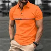 T-shirts masculins pour hommes Polo à la mode et à la lettre intéressante Polo imprimé bouton décontracté polo robe respirante hommes à manches courtes à manches à manches