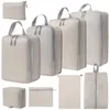 Torby magazynowe 4/9pcs Compressed Packing Cubes Organizator podróży Zestaw z torbą na buty siatkowy bagaż wizualny przenośna lekka walizka