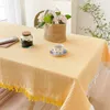 Table Cloth Cotton And Linen Japanese White Lace Tablecloth Cloth_AN2411